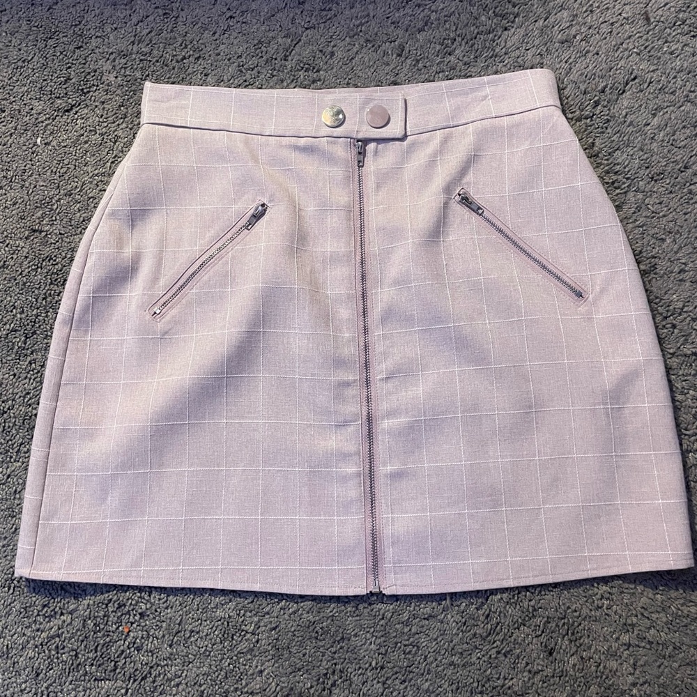 Pink plaid skirt